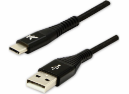 Kabel USB Logo USB-A - USB-C 1 m Černý