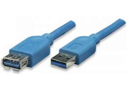 Techly USB kabel USB-A – USB-A 0,5 m modrý (ICOC-U3-AA-005-EX)