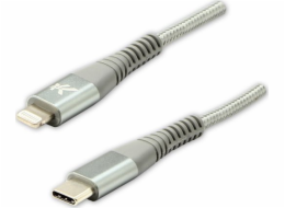 Logo USB USB-C - Lightning kabel 2 m stříbrný