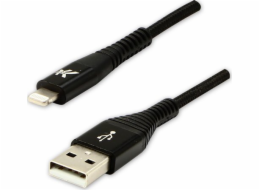 USB kabel Logo USB-A - Lightning 1 m černý