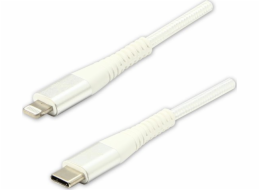 USB USB kabel USB kabel (2.0), USB C M - Apple Lightning C94 M, 1M, MFI Certification, 5V/3A, bílé, logo, krabice, nylonový cop, hliníkový kryt s