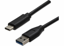 Neutrální USB-A - USB-C USB kabel 1 m Černý