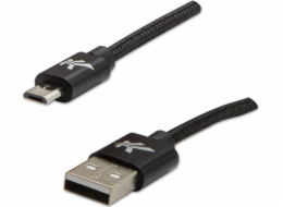 USB kabel Logo USB-A - microUSB 1 m Černý