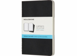 Moleskine Sada 3 ks MOLESKINE Cahier Journal P (9x14cm) s tečkami, 64 stran, černá