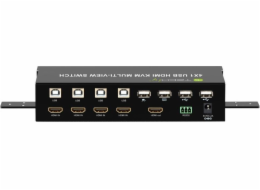 Techly Switch Techly HDMI/USB KVM Switch 4x1 MultiViewer 4v1 FullHD 1080p