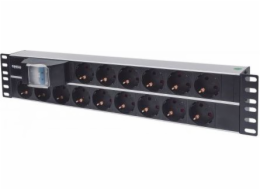 Intellinet napájecí lišta PDU 2U pro rack 19" černá 15x Schuko 3m (714051)