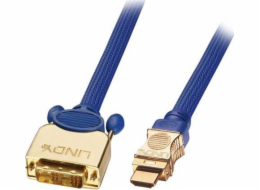 Kabel Lindy HDMI - DVI-D 0,5m modrý