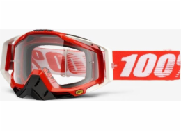 100% 100% RACECRAFT FIRE RED brýle (Čistý zorník proti zamlžování + 10 odtržení) (NOVÉ)