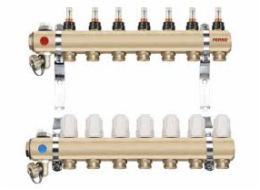 Ferro Rozdělovač typ RZP1 7cestný termostatický ventil průtokoměry (RZP07S)