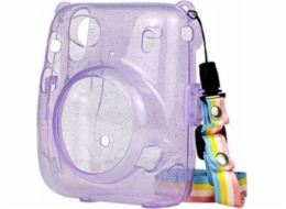 LoveInstant Case Pouch Case For Fujifilm Instax Mini 11 Purple Glitter Transparent