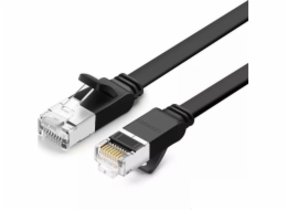 Ugreen UGREEN plochý síťový kabel s kovovými zástrčkami, Ethernet RJ45, Cat.6, UTP, 5m (černý)