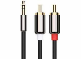 Kabel Libox Jack 3,5 mm - RCA (Cinch) x2 3m stříbrný (LB0093)