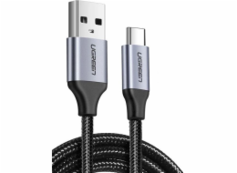 USB kabel Uzelený Poniklovaný kabel USB-C QC3.0 UGREEN 0,25 m s hliníkovým konektorem černý