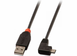 Lindy USB kabel USB A -&gt; Micro USB B úhlový, (M/M), černý, 1m (31976)