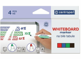 Popisovač na bílé tabule Centropen, mix, stírat za sucha, 4 kusy (8559/4ks)