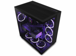 NZXT H9 Flow CM-H91FB-01 NZXT skříň H9 Flow dvoukomorová ATX / 4x120mm fan / až 10xfan / perforovaný top / proskl. bočnice, front / černá