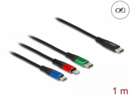 Delock Nabíjecí kabel USB 3 v 1 USB Type-C™ na Lightning™ / Micro USB / USB Type-C™, 1 m