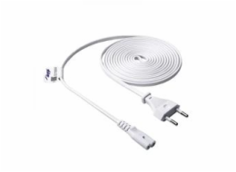 Akyga napájecí kabel 3m/250V/CEE 7/16 na IEC C7/2x0.5mmm2 - bílá