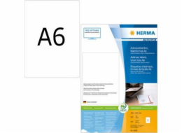 Herma Adresní štítky PREMIUM A6, 105 x 148 mm, bílé, trvalá přilnavost - 8689