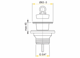 Výpusť umyvadla 5/4x63mm A32 plast