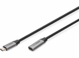 USB 3,0 W 60W/5Gbps Rozšiřující kabel USB C/USB C M/ż 0,5 m černé