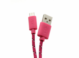 Sbox USB A - Micro USB kabel - 1M, růžový