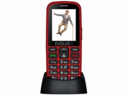 EVOLVEO EasyPhone EG, mobilní telefon pro seniory s nabíjecím stojánkem (červená barva)