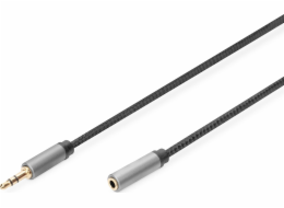 MiniJack Stereo audio prodlužovací kabel Typ 3,5mm/3,5mm M/F nylon 1m