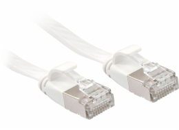 Lindy Patchcord Flat Cat.6a, U/FTP, bílá, 0,3 m (47540)