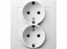 Ospel Socket As Double Schuko White (GP-2GS/00)