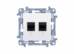 KONTAKTY SIMON Double RJ11 White Telefon Socket (CT2.01/11)