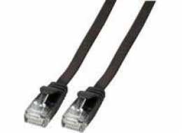 EFB plochý kabel RJ45 U / UTP, kat. 6A, PVC, 5 m, černá