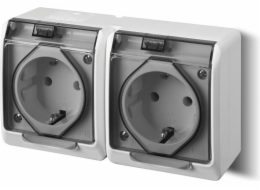 Elektro-Plast Hermes Hermetic Schuko Z/U s kouřovou chlopní 16a IP44 White (0325-01)