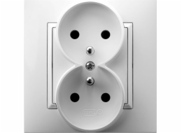 Ospel Aria Double Socket Z/U White GP-2UZ/00