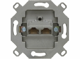 HAGER Polo Connection Socket 2-násobné SAE 8/8 pneumatiky. Kat. 5e mechanismus - 534555