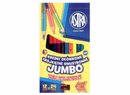 Astra Jumbo Double Pencil Pencils, 12 kusů