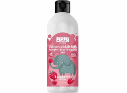 Barevný šampon BEBI Kids a 2in1 Bath Liquid - Raspberry 500 ml