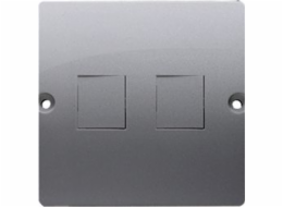 Contact-Simon Basic Cover s ICT Socket 2XRJ Keystone Flat Steel (BMGK1P/21)