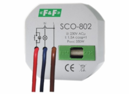 F&F Stmívač osvětlení SCO-802 s pamětí 230V AC 350W šedý SCO-802