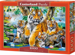 Puzzle 1000 prvků - tygři v proudu