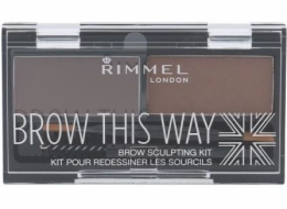 Rimmel Brow This Way Scuplting Kit Stíny na obočí 002 Medium Brown 2,4g