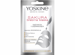 Yoskine Pleťová maska Geisha Mask Sakura Silver Vyživující a zpevňující maska 20ml