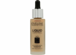 Eveline Liquid Control HD Facial base s kapátkem č. 040 Warm Beige 32ml