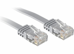 Lindy Patchcord Cat.6, U/UTP, Flat, 5m, šedá (47494)