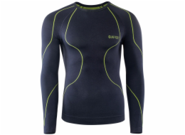 Hi-Tec pánské tričko Ikar Top black/lime punch, velikost XL