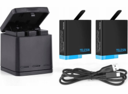 Telesin USB nabíječka 2x baterie pro Gopro Hero 8 / 7 / 6 / 5 černá