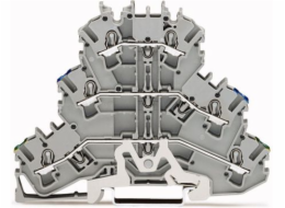 Wago 3patrová svorkovnice 2,5 mm2 šedá PE/N/L (2002-3217)