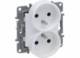 Legrand Niloe Selection Socket 2 x 2p+z pro více rámečků (se závěrkou, šroubovacími svorkami) bílá 762042