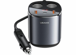 Usams USAMS Auto splitter 2xUSB-A/ 1xUSB-C C28 245W šedá/šedá CC151TC01 (US-CC151)