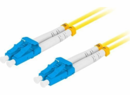 LANBERG optický patch cord SM LC/UPC-LC/UPC duplex 5m LSZH G657A1 průměr 3mm, barva žlutá